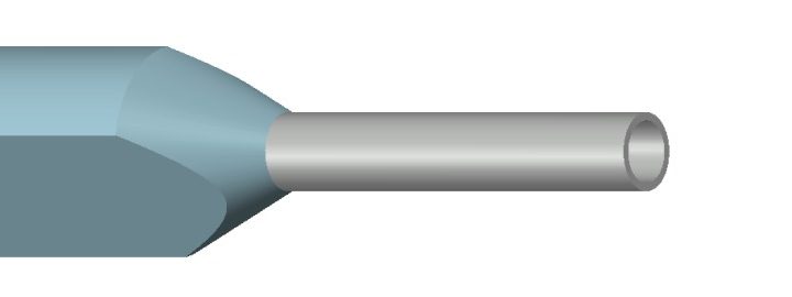 Engeser A0.25-8ET2 — eristetty kaksoispääteholkki, 2 × 0,25 mm², puristusosan pituus 8 mm, vaaleansininen kaulus