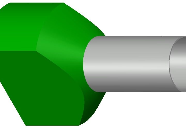 Engeser A16-14ET2 — eristetty kaksoispääteholkki, 2 × 16,0 mm², puristusosan pituus 14 mm, vihreä kaulus