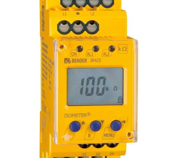 Bender ISOMETER IR425 -eristystason valvontarele DIN-kiskoon, eristysresistanssinäyttö