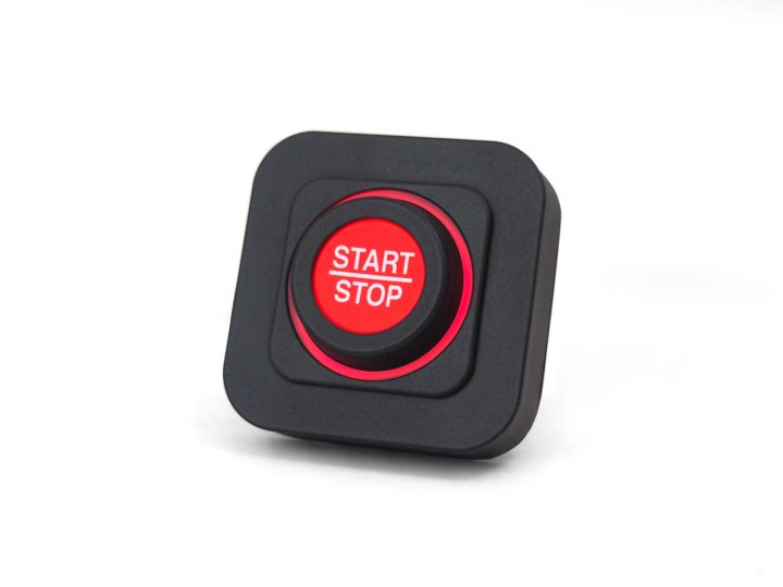 Blink Marine PKP-1100-LI, yksinäppäiminen CAN-näppäimistö, punainen START/STOP-symboli ja punainen merkkivalorengas