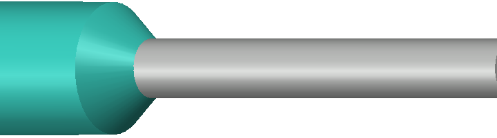 Engeser A0.34-8ET — eristetty pääteholkki 0,34 mm², turkoosi kaulus