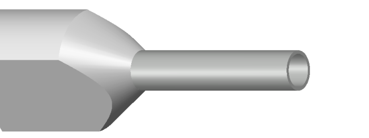 Engeser A0.5-8ET2 — eristetty kaksoispääteholkki 2 × 0,5 mm², valkoinen kaulus