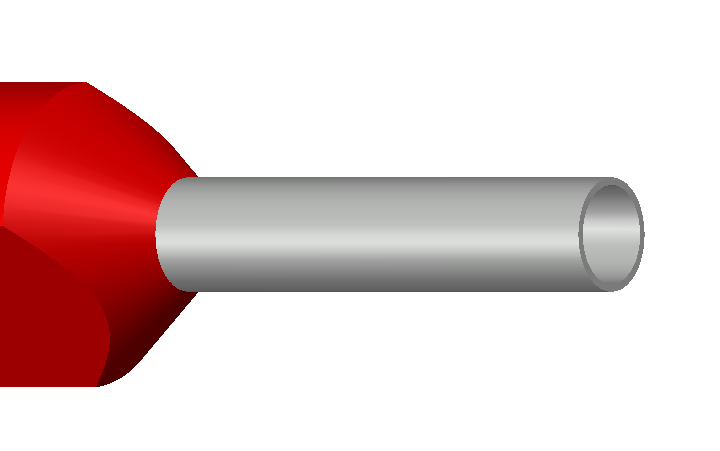Engeser A1-10ET2 — eristetty kaksoispääteholkki 2 × 1,0 mm², punainen kaulus