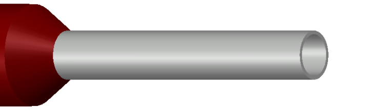 Engeser A1.5-12ET — eristetty pääteholkki 1,5 mm², punainen kaulus