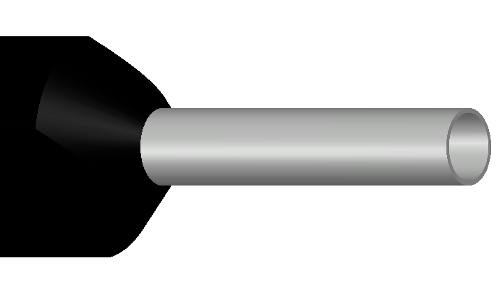 Engeser A1.5-12ET2 — eristetty kaksoispääteholkki 2 × 1,5 mm², musta kaulus