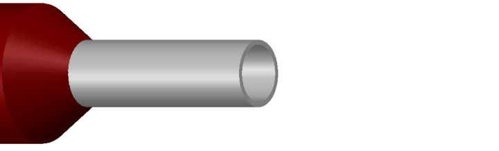 Engeser A1.5-6ET — eristetty pääteholkki 1,5 mm², punainen kaulus