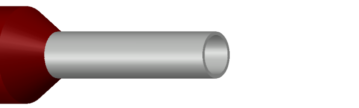 Engeser A1.5-8ET — eristetty pääteholkki 1,5 mm², punainen kaulus