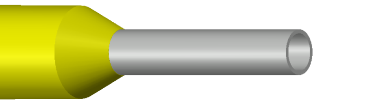 Engeser A1-8ET — eristetty pääteholkki 1,0 mm², keltainen kaulus