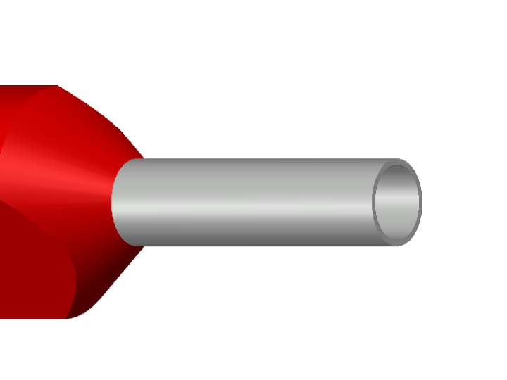 Engeser A1-8ET2 — eristetty kaksoispääteholkki 2 × 1,0 mm², punainen kaulus