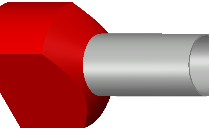 Engeser A10-14ET2 — eristetty kaksoispääteholkki 2 × 10,0 mm², punainen kaulus