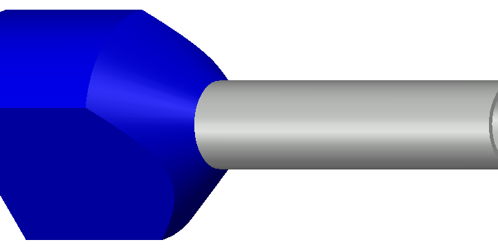 Engeser A2.5-13ET2 — eristetty kaksoispääteholkki 2 × 2,5 mm², sininen kaulus