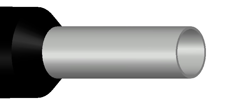Engeser A6-12ET — eristetty pääteholkki 6,0 mm², musta kaulus
