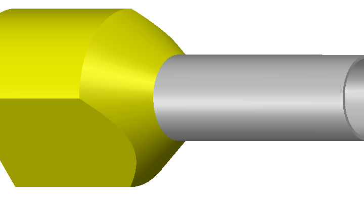 Engeser A6-14ET2 — eristetty kaksoispääteholkki 2 × 6,0 mm², keltainen kaulus
