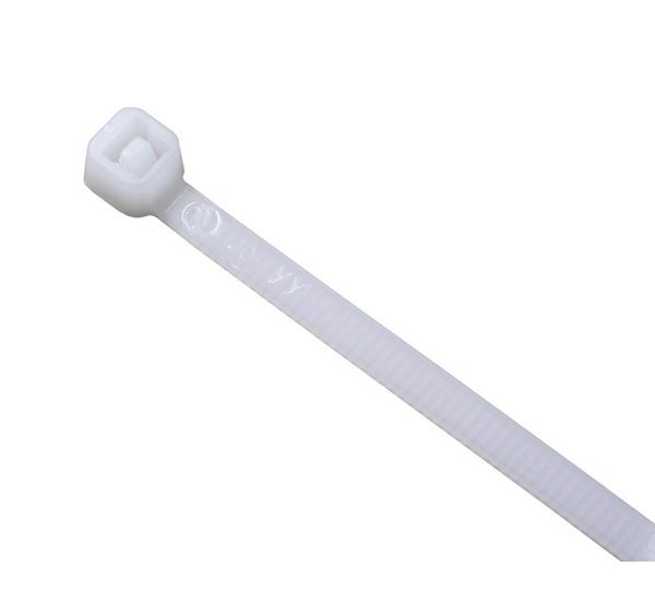 Engeser PCT-0400-080-N-100 — kertakäyttöinen nippuside, 368 × 7,6 mm, luonnonvalkoinen