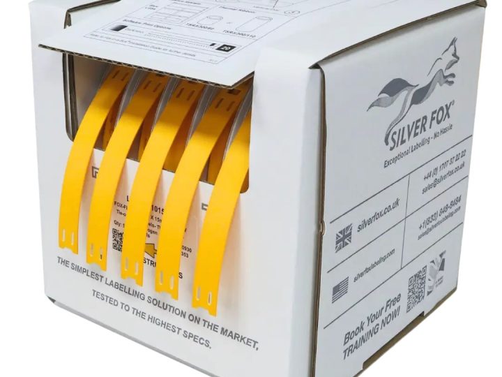 Silver Fox Fox-Flo -nippusidemerkintöjen annostelupakkaus, keltaiset UV-kestävät LSZH-laput