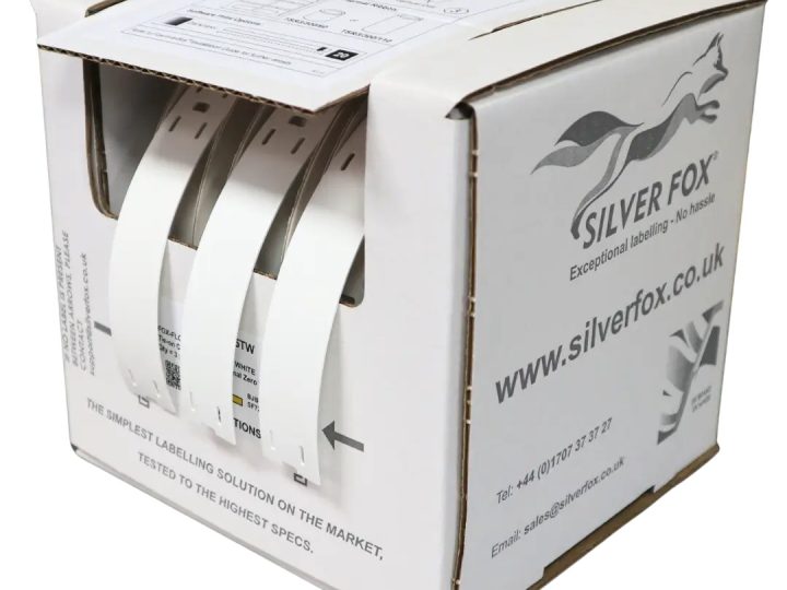 Silver Fox Fox-Flo -nippusidemerkintöjen annostelupakkaus, valkoiset UV-kestävät LSZH-laput
