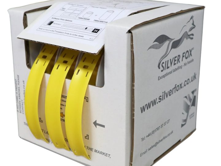 Silver Fox Fox PVC -nippusidemerkintöjen annostelupakkaus, keltaiset laput