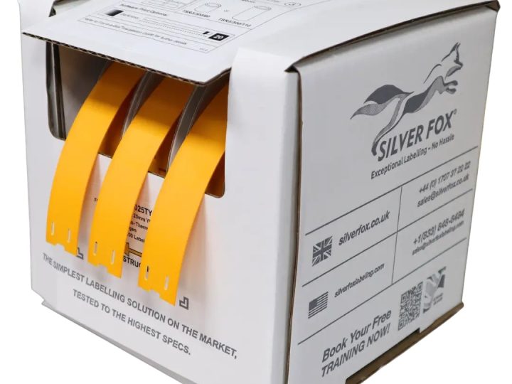 Silver Fox Fox-Flo -nippusidemerkintöjen annostelupakkaus, keltaiset UV-kestävät LSZH-laput