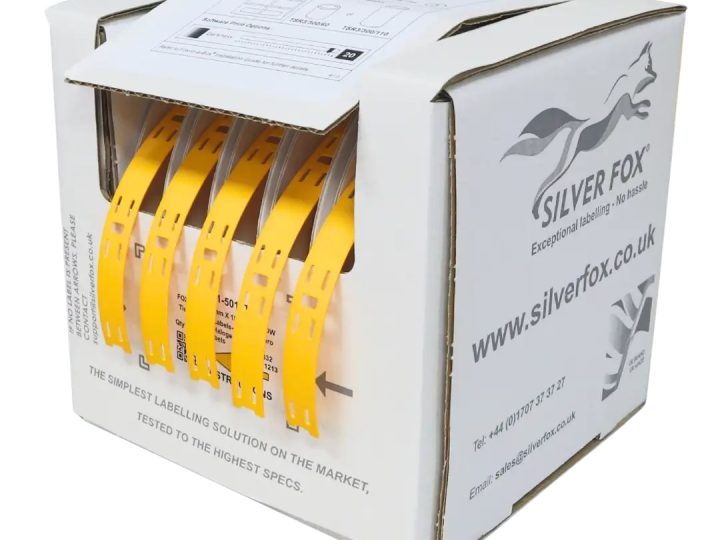 Silver Fox Fox-Flo -nippusidemerkintöjen annostelupakkaus, keltaiset UV-kestävät LSZH-laput