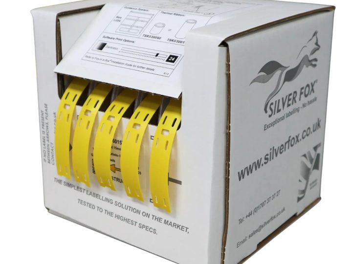 Silver Fox Fox PVC -nippusidemerkintöjen annostelupakkaus, keltaiset laput
