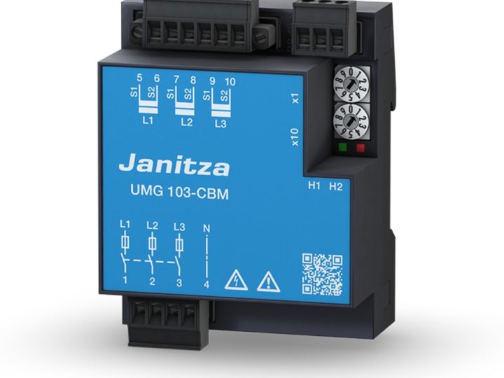 Janitza UMG 103-CBM -DIN-kiskomittari, sininen kotelo ja kiertokytkimet
